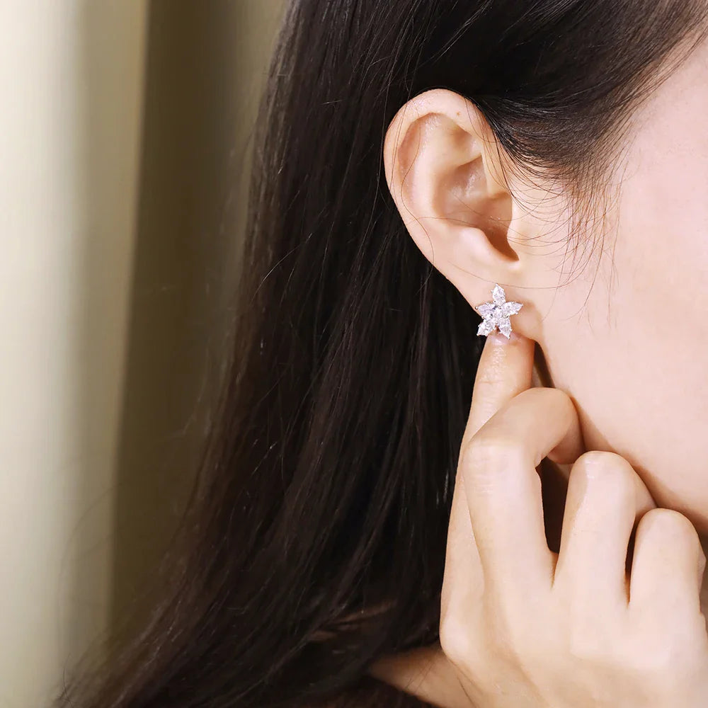 100% 925 Sterling Silver Sparkling High Carbon Diamond Earrings For Women Wedding Engagement Party Fine Jewelry Wholesale