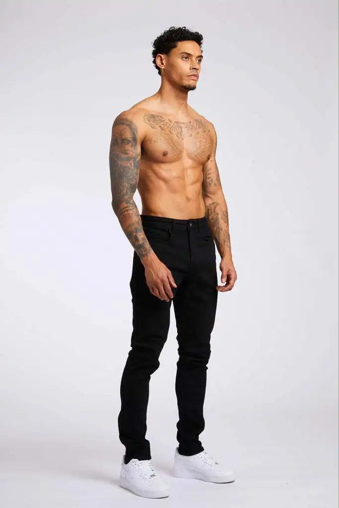 1pc men's elastic daily travel American street, regular banana pants jeans