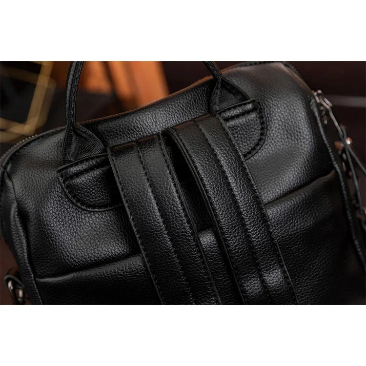 Large capacity retro style soft women's backpack, convertible shoulder bag, perfect for commuting and travel