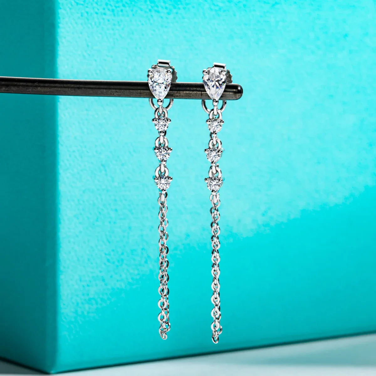1cttw Pear Moissanite Drop Earrings 925 Sterling Silver D Color Lab Created Diamond Dangle Earrings For Women Jewelry