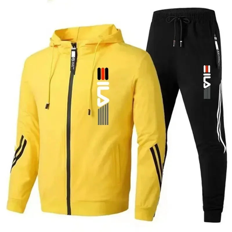 Autumn and Winter Zippered Sweatshirts + Sportswear Pants, Men's Jogging and Fitness Sets, Men's Casual Sportswear Sets