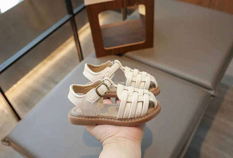 Kids Sandals 2026 Summer Sandals for Boy Fashion Children Cut-Outs Beach Shoes Braided Style Causal Walking Flat Sandals