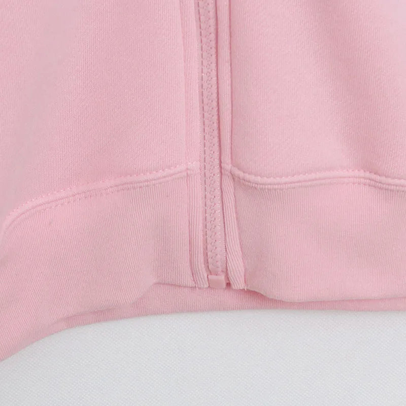 Cute Marie Cat Fleece Hooded Sweatshirt Winnie the Pooh Embroidery Zip Up Hoodies Jacket Women Casual Cartoon Jumper Top