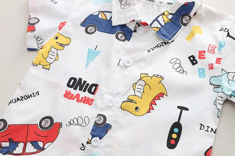 New Summer Baby Boys Clothes Suit Children Fashion Cartoon Shirt Shorts 2Pcs/Sets Toddler Casual Costume Infant Kids Tracksuits