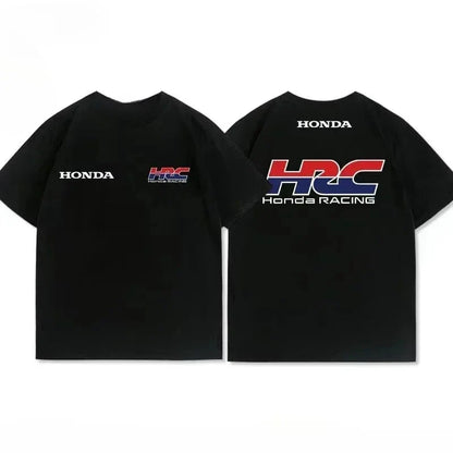 2025 Sweat Wicks Breathable Motorcycle T-shirt for Men and Women Moto Summer Fashion New HRC Honda Racing Printed Men's T-shirt