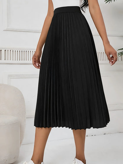 Women’s spring/summer pleated stretch waist pleated skirt