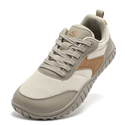 Minimalist Wide Toe Shoes Mens Womens Artificial Leather Running Sneakers Lace Up Lightweight Breathable Walking Shoes