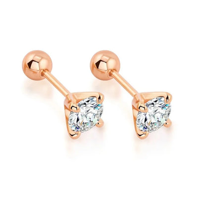 4 Prong GRA Certified 0.3-2CT D Color Moissanite Earrings for Women Men 925 Silver Plated 18K Gold Party Ear Studs Gift