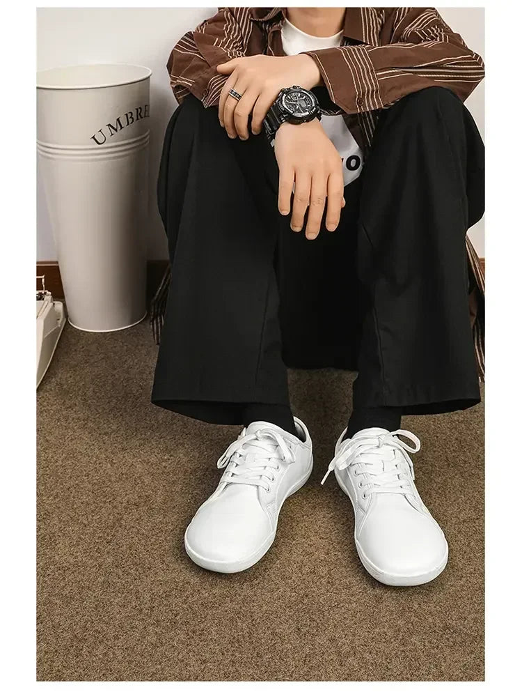 Mens Artificial Leather Wide Barefoot Shoes Unisex Plus Size Male Outdoor Minimalist Sneakers Women Zero Drop Casual Walking