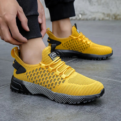 Men's Mesh Shoes Unique Grid Trend Design Breathable Comfortable Running Shoes Summer New Track  Field Basketball Sports Shoes
