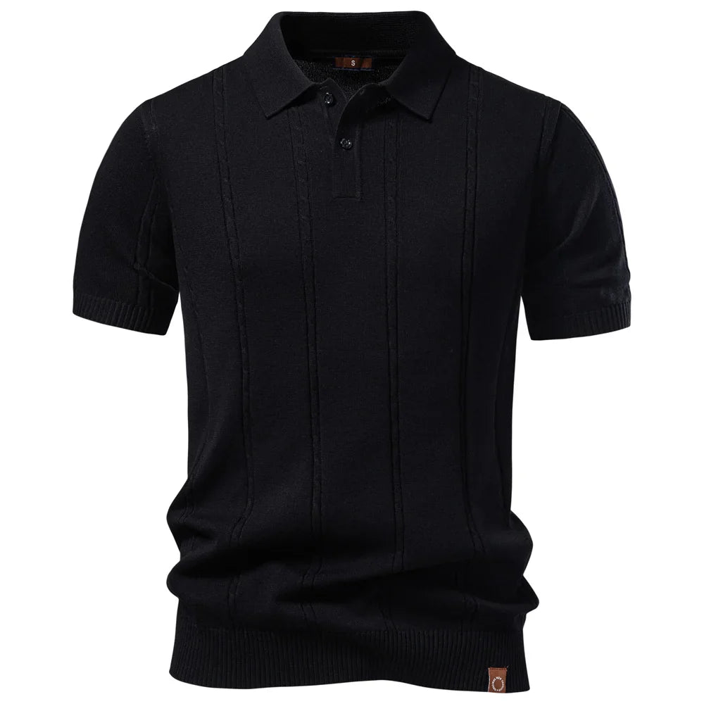 Men's Stripe Golf Polo Shirt Old Money Cool Silk Fabric Short Sleeve Icy Touch Breathable Casual Summer Top