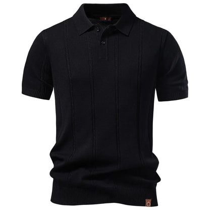 Men's Stripe Golf Polo Shirt Old Money Cool Silk Fabric Short Sleeve Icy Touch Breathable Casual Summer Top