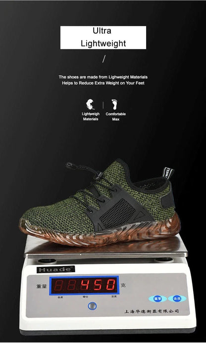 Summer Steel Toe Cap Safety Work Shoes for Men Anti Smashing Anti Puncture Hollow Out Light Breathable Sneaker Women Boots