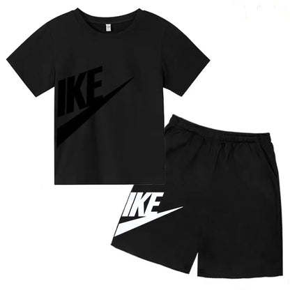 Kids Summer Short Sleeve T-shirt Shorts 2Pcs Set Boy Girl Casual Sport Jogging Suit Toddler 3-12Y