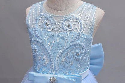 4-12 years old gorgeous girl dress sheer elegant girl birthday party princess dress long carnival evening dress summer clothing