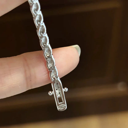 Shape Full Moissanite Tennis Bracelets for Women Men S925 Silver D Color Sparkling Diamond Bangles with Certificate