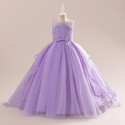 Summer Baptism Bridesmaids Girls Party Dress Elegant Tulle Wedding Princess Prom Dress For Girl Gala Birthday Christmas Vestidos