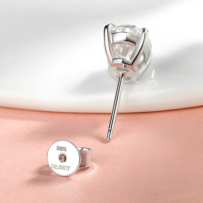 Each 1-4CT Oval Cut Certified Moissanite Stud Earrings for Women Ideal Cut Gemstone 100% 925 Sterling Silver Plated 18k