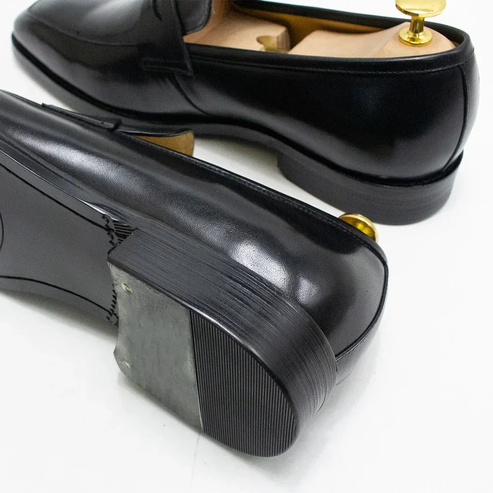 Men's Genuine Leather Penny Loafers Italian Design Luxury Classic Wedding Formal Office Business Dress Shoes
