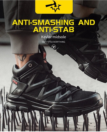 Autumn Work Safety Shoes Men Safety Boots Anti-smash Anti-stab Work Shoes Sneakers Steel Toe Shoes Male Work Boot Indestructible