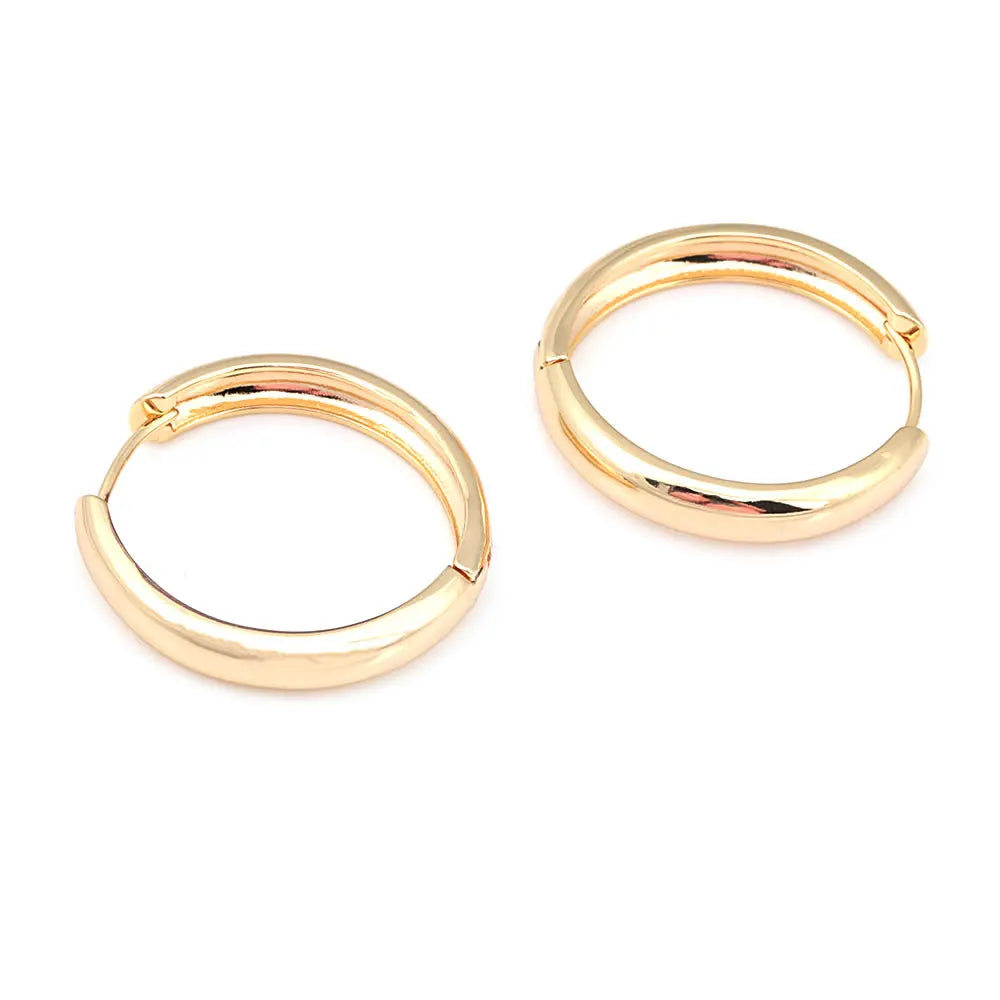 6PCS 14MM 16MM 18MM 23MM 25MM 30MM 18K Gold Color Brass Round Circle Loop Earrings Hoops Jewelry Making Supplies Accessories
