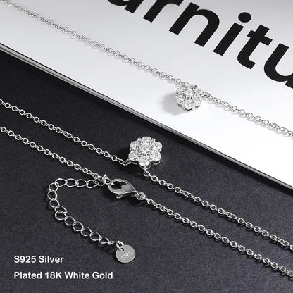 Flower GRA Certified Full 1.5/2.5/3mm D Color Moissanite Bracelet for Woman Men Silver 925 Diamond Hand Link Bracelets Gift