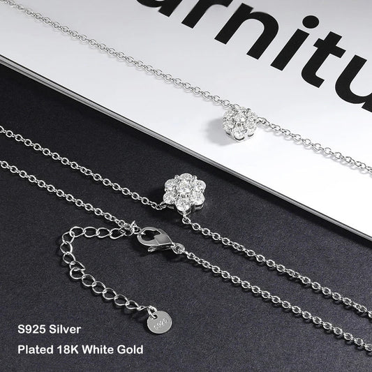 Flower GRA Certified Full 1.5/2.5/3mm D Color Moissanite Bracelet for Woman Men Silver 925 Diamond Hand Link Bracelets Gift