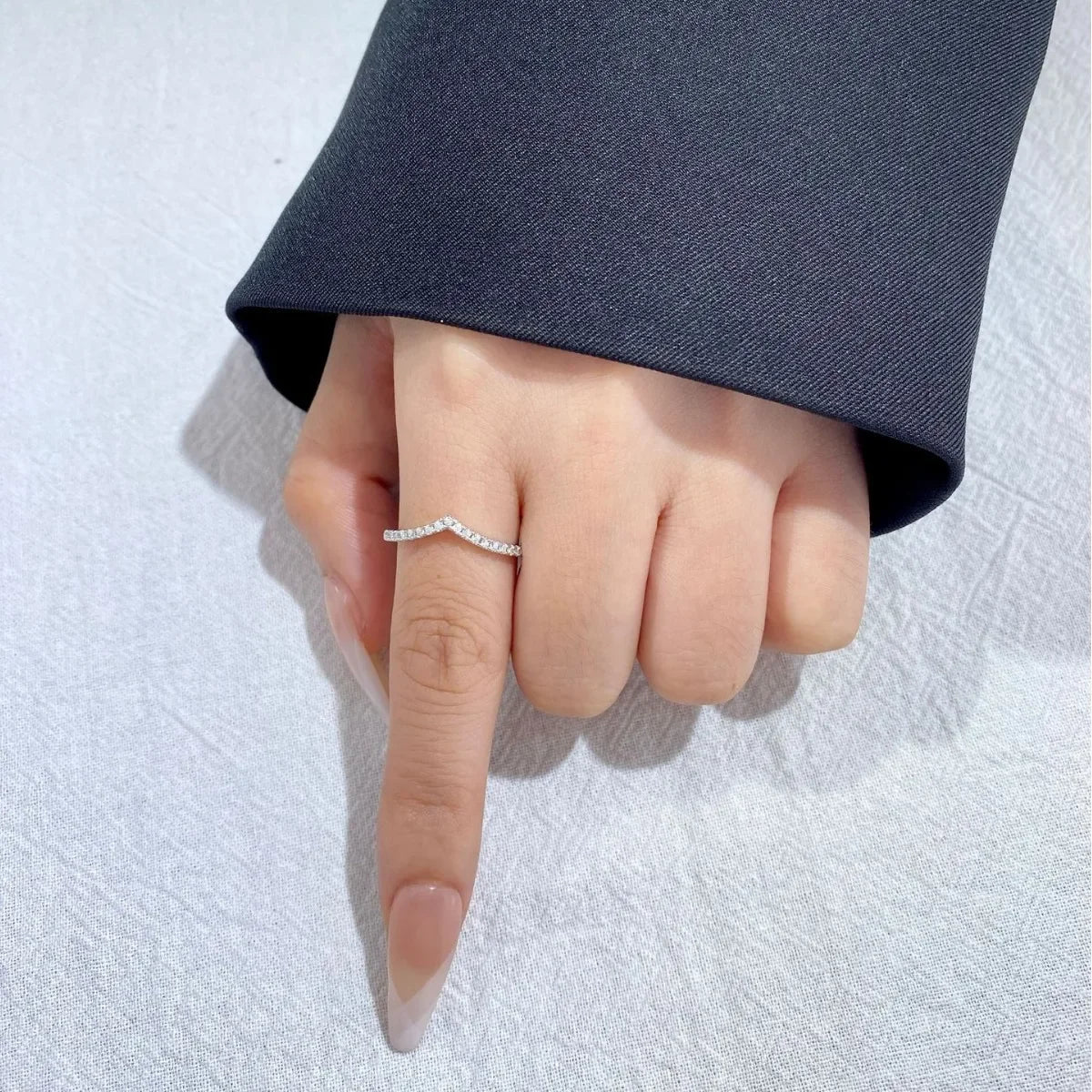 Pretty 1.5mm-5mm Full Moissanite Row Rings for Women S925 Silver Sparkling D color VVS1 Moissanite Diamond Women's Rings Gift