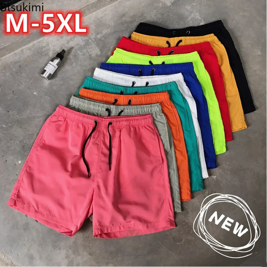 2026 Summer Men's Swimwear Swim Shorts Trunks Beach Board Shorts Swimming Pants Mens Running Sports Surffing Shorts Male M-5XL