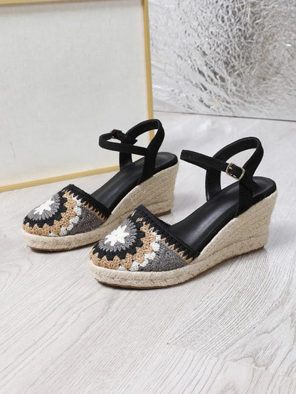Women's Knitted Wedge Heel Sandals
