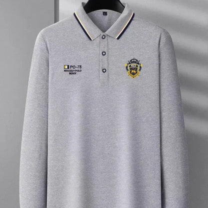 Designer Quality Men's Polo Shirt Lapel Long Sleeve T-Shirt Autumn New Badge Horse Embroid Fashion Business Casual Menswear Top