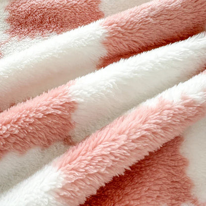 1 Piece Pink White Flannel Panda Fleece Soft And Comfortable Blanket Nap Blanket Suitable For Sofa Bed Sofa Office Suitable