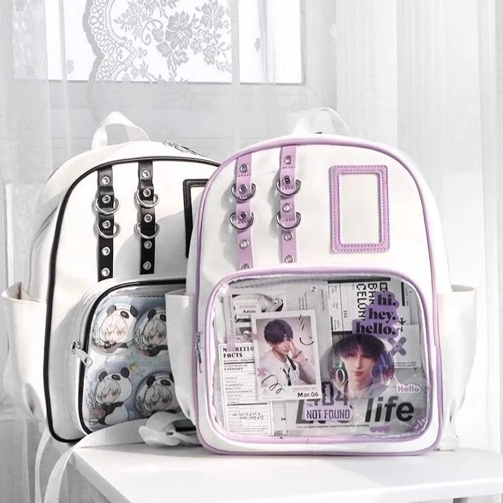 Cute Mini Backpack Women Kawaii Ita Bag Sweet Girl Transparent Rucksack DIY Personality Display Knapsack Lolita Shoulder Bag