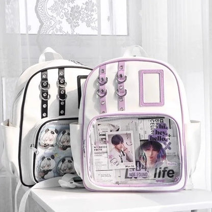 Cute Mini Backpack Women Kawaii Ita Bag Sweet Girl Transparent Rucksack DIY Personality Display Knapsack Lolita Shoulder Bag