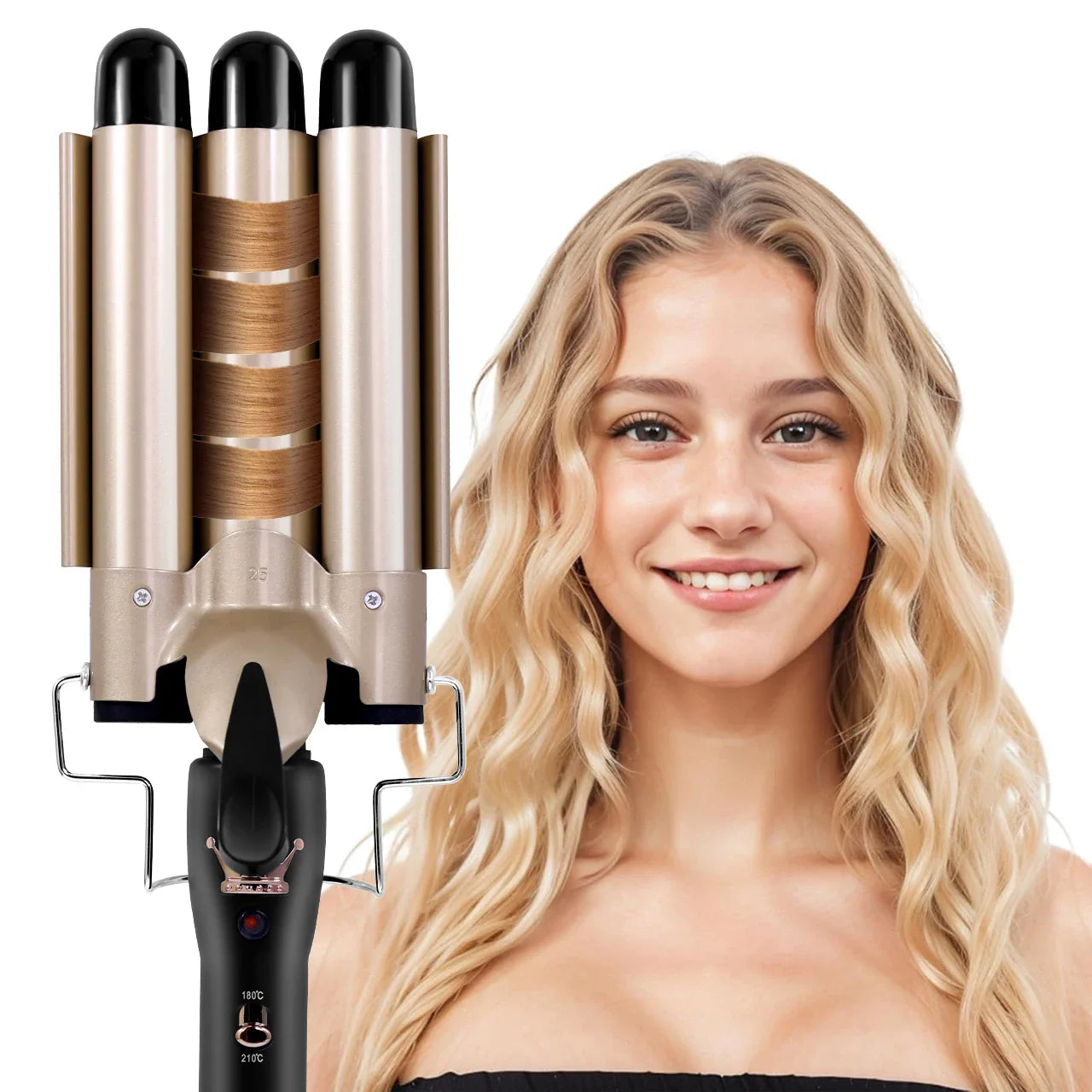 25MM Curling Iron Egg-Shaped Salon Professional Constant Temperature Hair Protection Negative Ion Big Wave