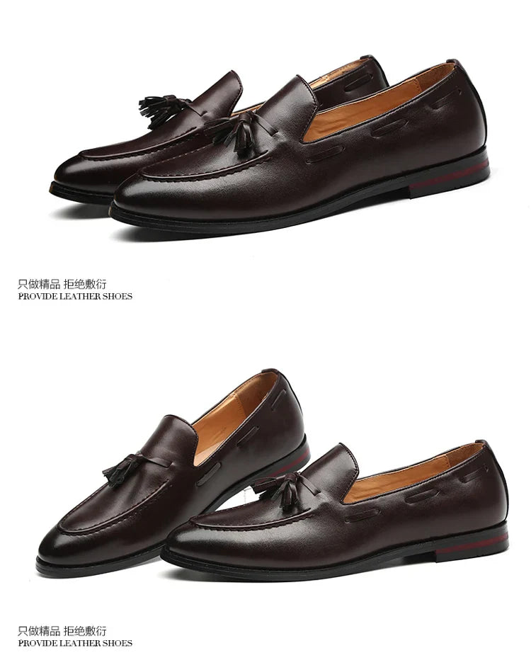 Men's Leather Shoes Fashion Business Formal Dress Loafers Moccasins Luxury 2026 Doudou shoes British Korean version plus size 48