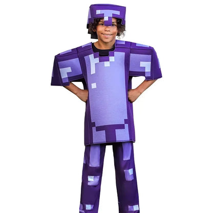 New Hot Toys Enchanted Diamond Armor Outfit Steve Costumes Ender Dragon Costume Video Game Inspired Character Outfit for Kids