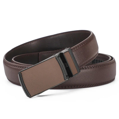High-quality men's leather Belt Comfort Click Belt automatic buckle flip Belt convenient, business casual golf Ratchet Belt, Chr