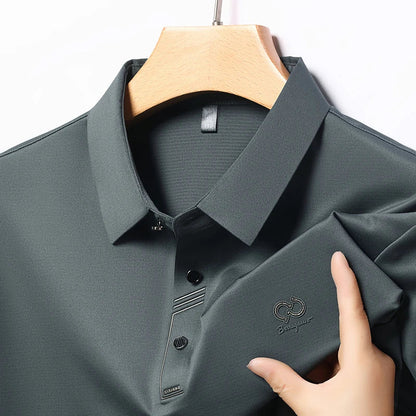 Luxury Brand Men's Polo Shirt Lapel T-Shirt Summer New Cool Letter Embroid Short Sleeve High End Casual Office Business Menswear