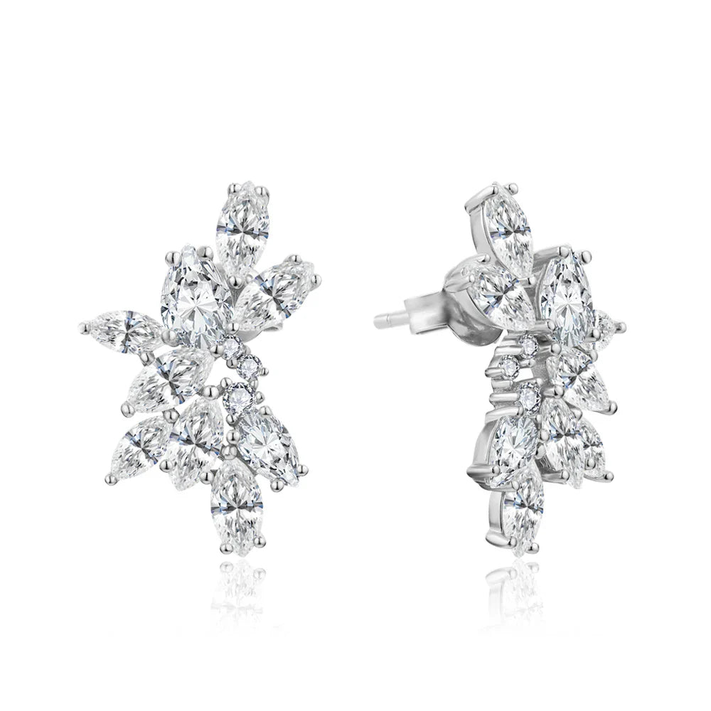 Luxury S925 Sterling Silver Moissanite Stud Earrings for Women Man Wedding Engagement Party Gift Exquisite Jewelry Sets