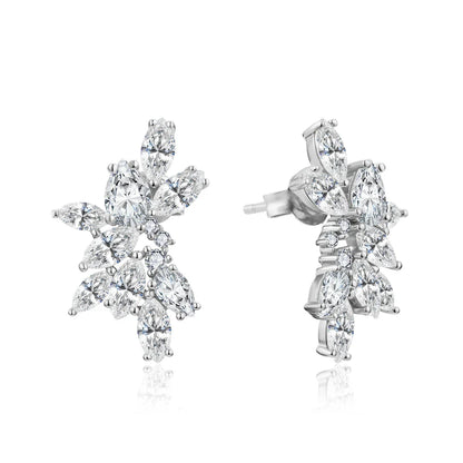 Luxury S925 Sterling Silver Moissanite Stud Earrings for Women Man Wedding Engagement Party Gift Exquisite Jewelry Sets