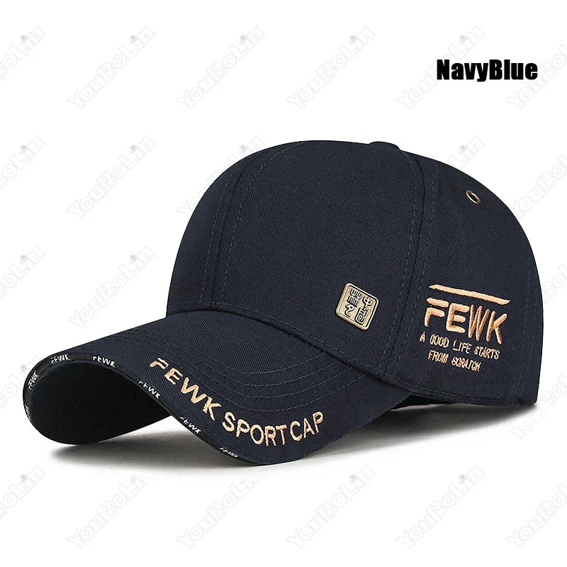 High Quality Chinese Style FEWK Letter Embroidery Cotton Adjustable Baseball Cap Sun Hat Trucker Caps Dad Hats