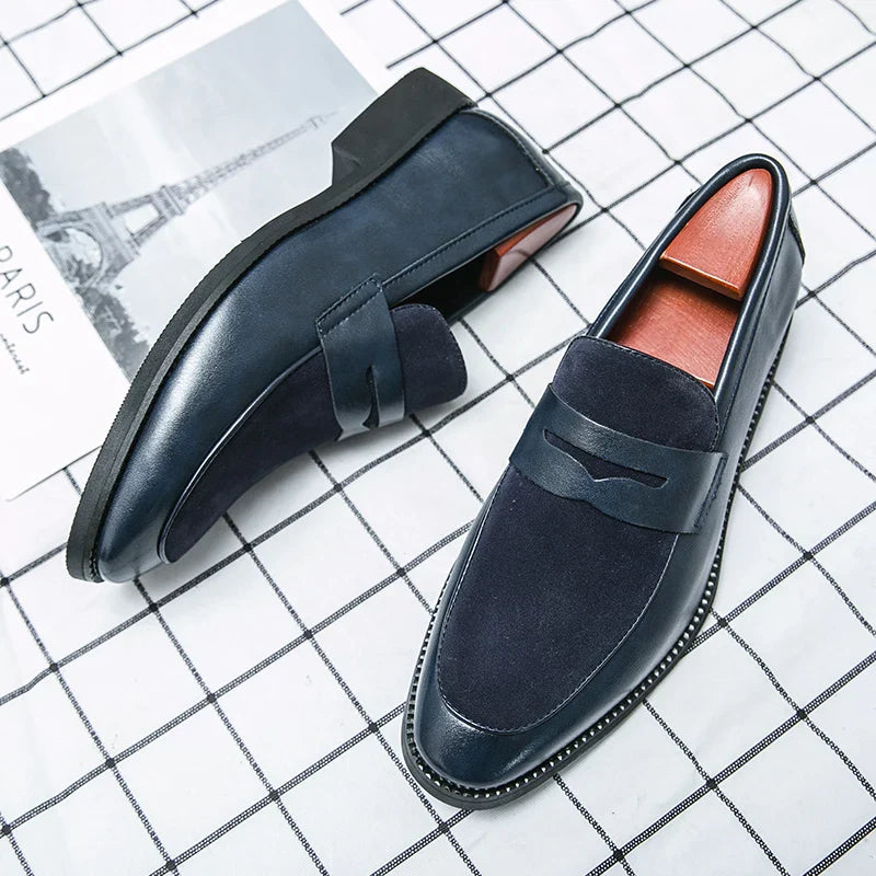 Mens Leather Designer Brand Casual Classic for Men Smile Breathable Office Loafers Formal Business Footwear Dress Shoes Flats 48