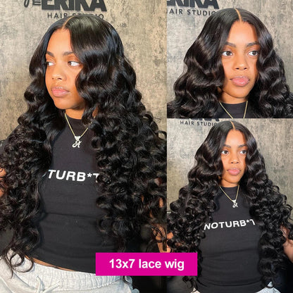 Loose Wave 13x6 HD Lace Frontal Wigs Loose Waves Wig Human Hair Brazilian Loose Deep Wave Curly Wigs Human Hair For Women