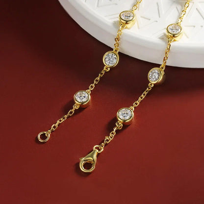 4mm 0.3CT Full Moissanite Tennis Bracelets For Women S925 Silver Plated 18K Gold Hand Chain Fine Jewelry with certificate