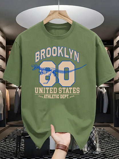 Brooklyn United States Athletic Dept Men T Shirt Soft All-Match Fashion Sportswear Summer O-Neck Tee Unisex Loose Cotton Clothes