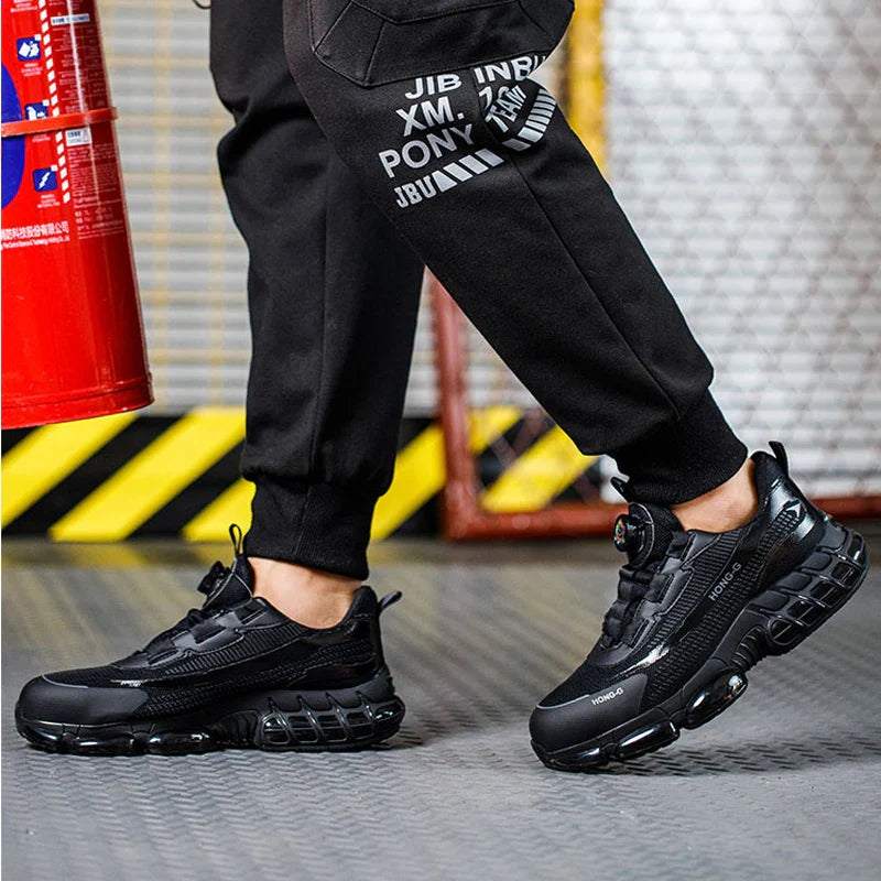 Men's Safety Shoes Air Cushion Protection Safety Boots Fashionable Casual Shoes Breathable Odor Protection Men's Work Shoes