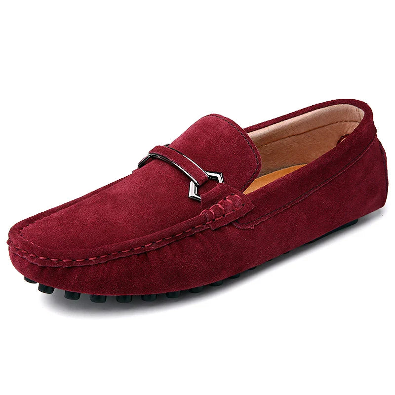 Genuine Leather Men Casual Shoes High Quality Suede Slip on Man Loafers Flats Soft Non Slip Mens Driving Shoes Size 38-46