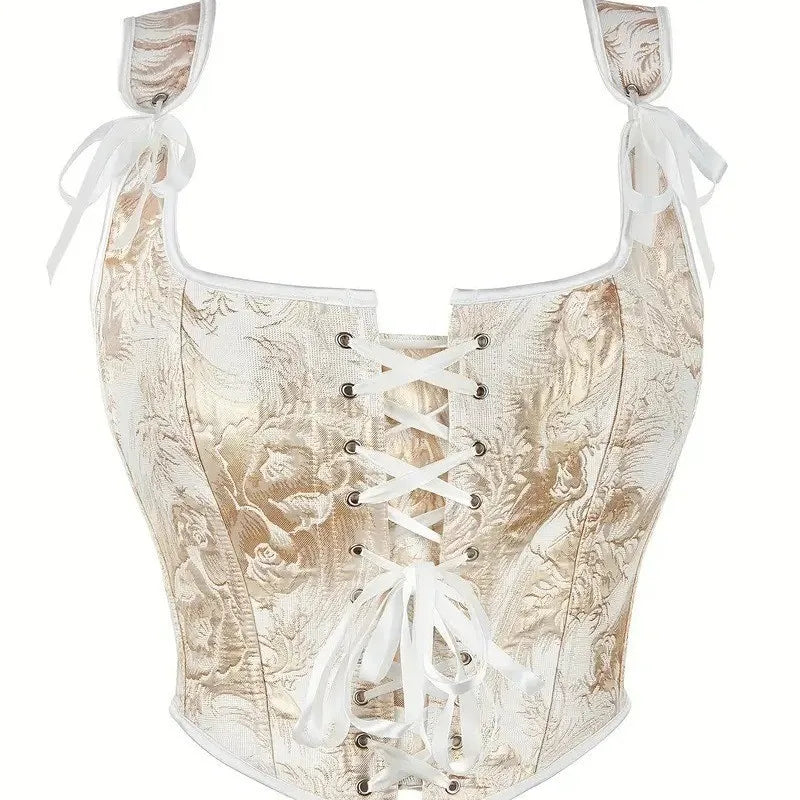 This printed double shoulder strap can be tied with a bow It's a sexy strapless and body-shaping top for women