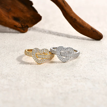 DVVS1 Full Moissanite Ring 925 Sterling Silver 18K Gold Plated Heart Shape For Women Holiday Classic Gifts Fine Jewelry